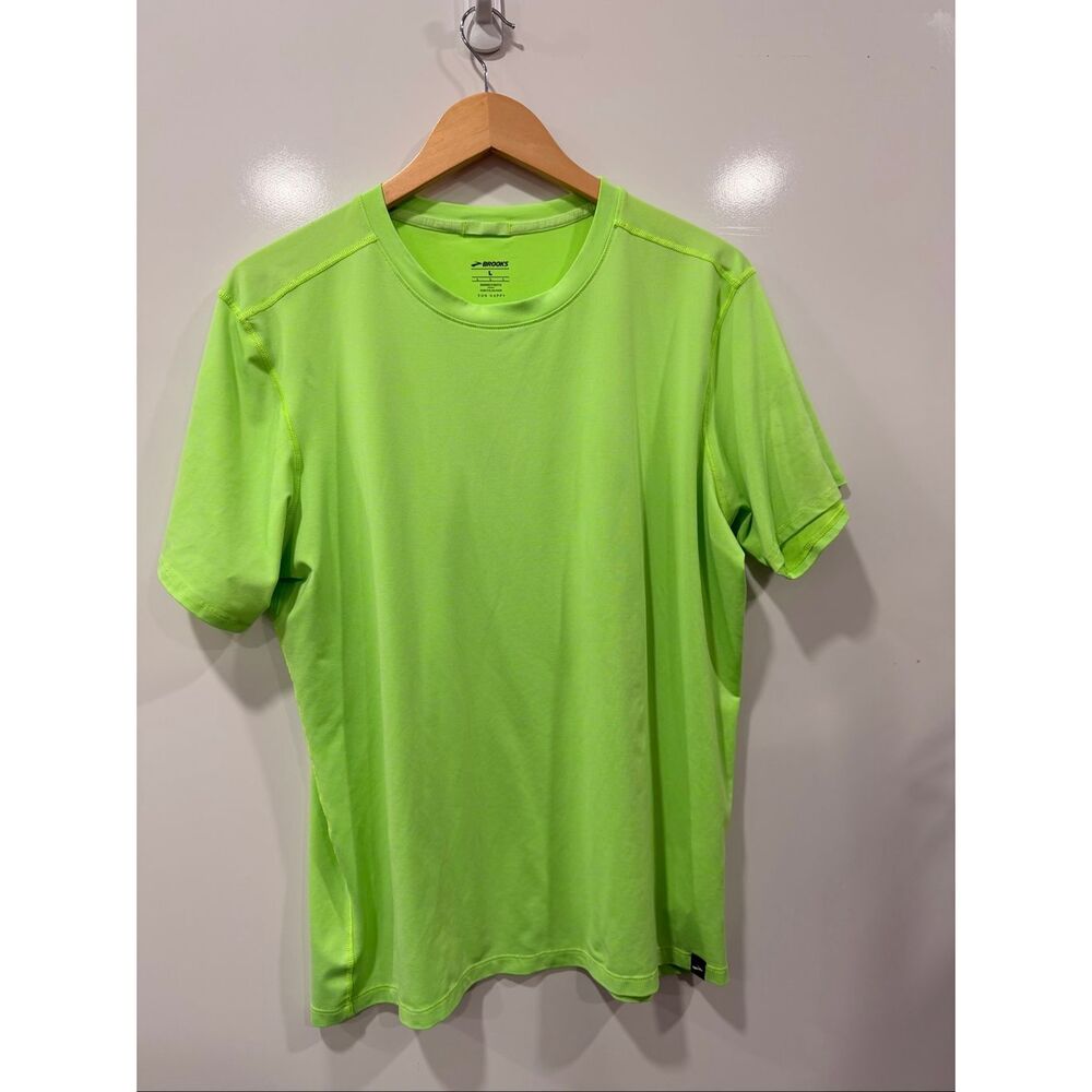 Brooks Running Men’s Neon Green Tee Large
